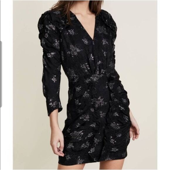 Rebecca Taylor Glitter Print Silk Cocktail Dress - Picture 1 of 12